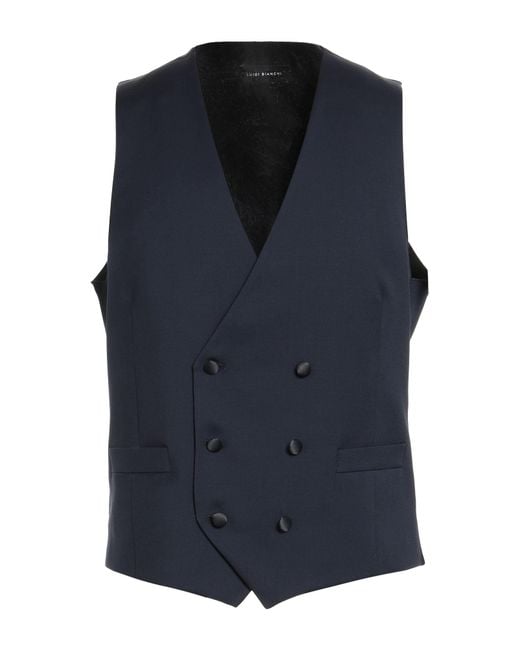 Luigi Bianchi Blue Tailored Vests for men