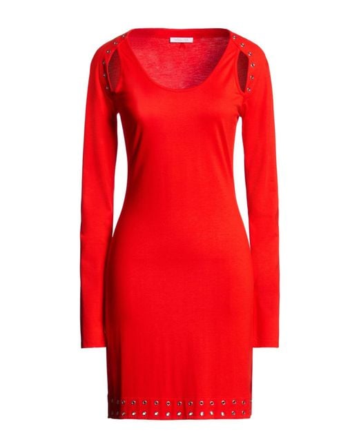 Patrizia Pepe Red Mini Dress Viscose, Elastane