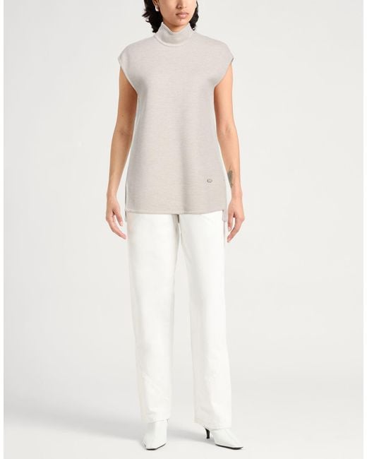 Agnona White Turtleneck Cashmere, Wool