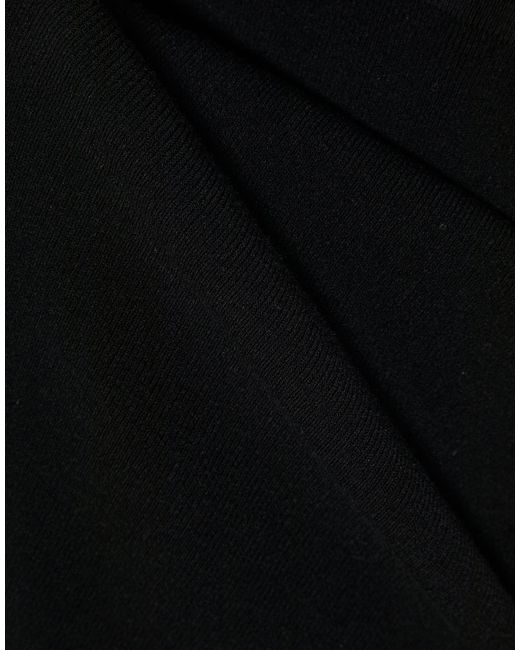 Dondup Black Mini Dress Viscose, Polyester, Polyamide, Elastane