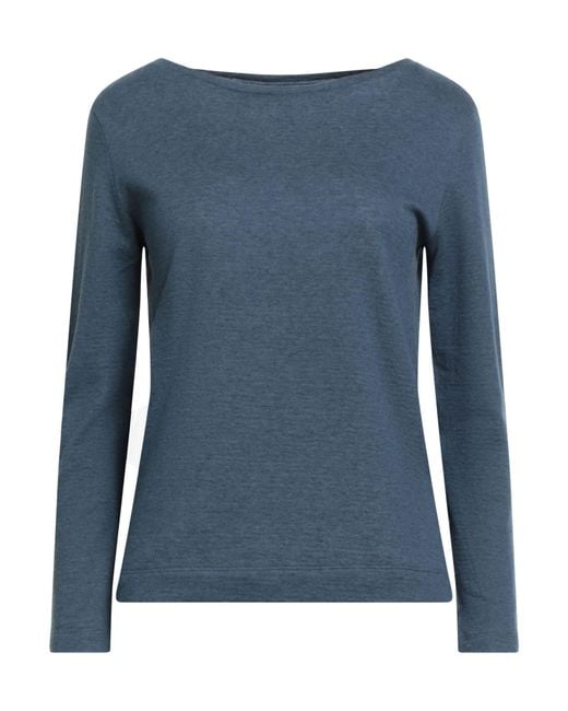Majestic Filatures Blue T-Shirt Organic Cotton, Cashmere
