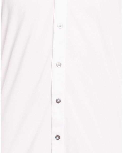 Alpha Studio White Shirt Cotton, Elastane for men