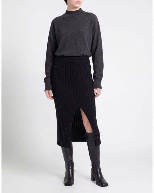 Baserange Black Midi Skirt Organic Cotton