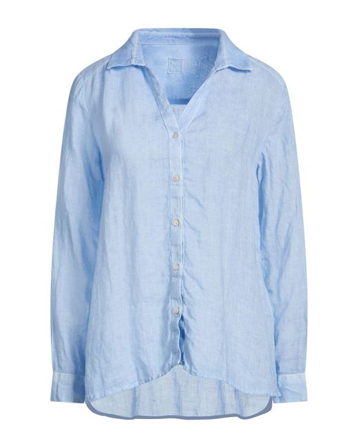 120% Lino Women's Blue Shirt Linen