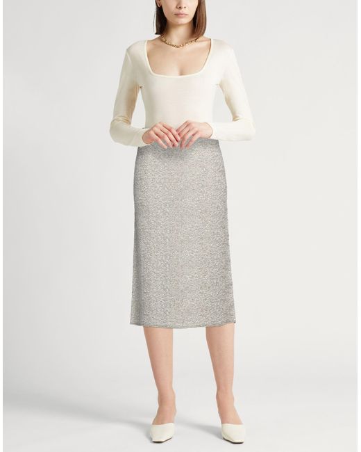 Fabiana Filippi Gray Midi Skirt