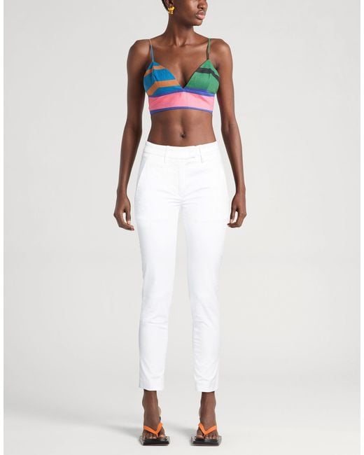 Dondup White Pants Cotton, Elastane