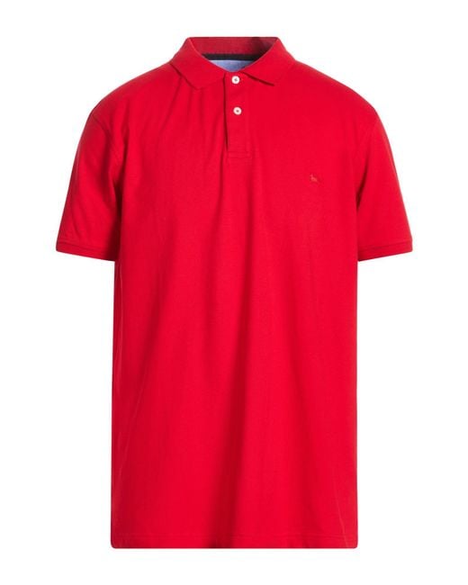 Harmont & Blaine Red Polo Shirt Cotton, Elastane for men