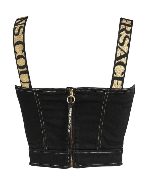 Versace Jeans Couture Black Top Cotton, Elastane