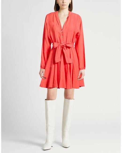 120% Lino Red Mini Dresses