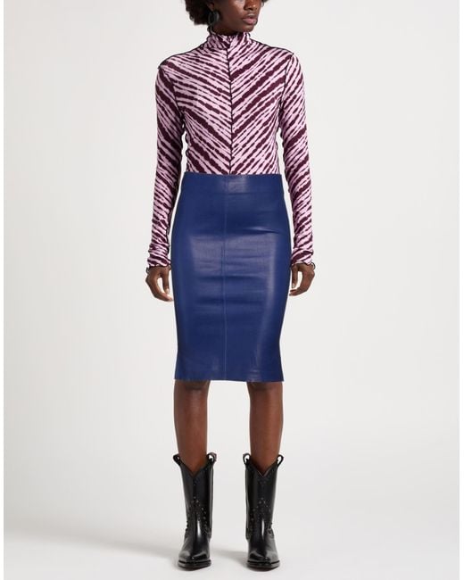 Jitrois Blue Midi Skirt Lambskin