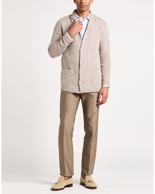 Lardini Natural Camel Blazer Linen, Cotton for men