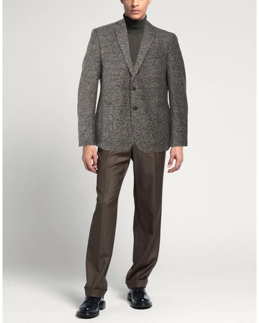 DIGEL Gray Midnight Blazer Acrylic, Virgin Wool, Polyester for men