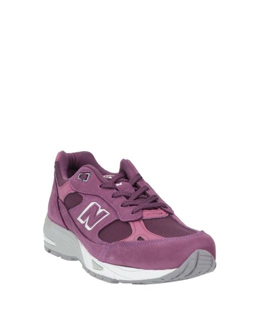 New Balance Purple Sneakers Leather, Textile Fibers