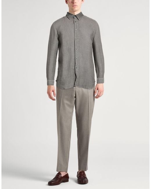 120% Lino Gray Shirt Linen for men