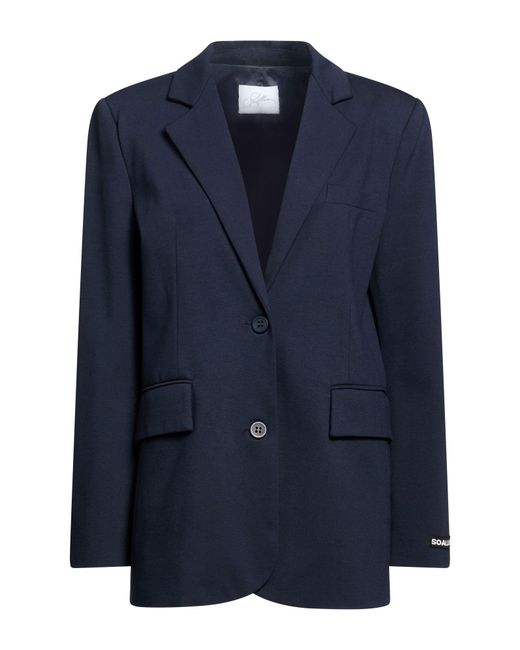 Soallure Blue Blazer Viscose, Nylon, Elastane