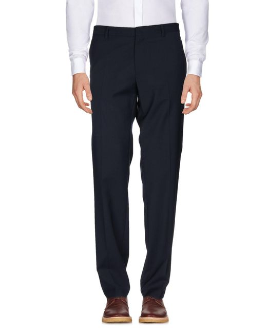 Manuel Ritz Blue Midnight Pants Polyester, Virgin Wool, Elastane for men