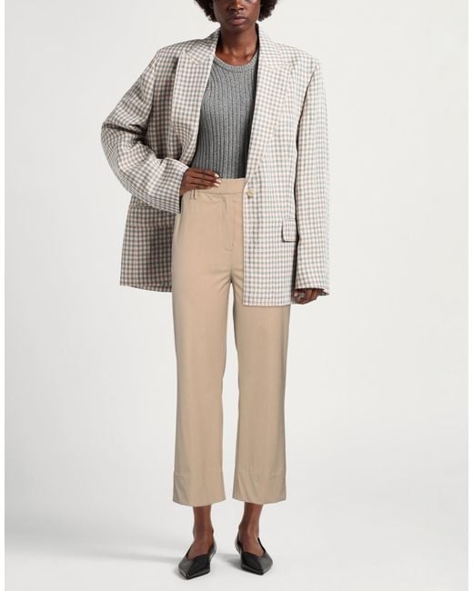 Ganni Natural Pants Viscose, Recycled Polyester, Elastane, Polyester