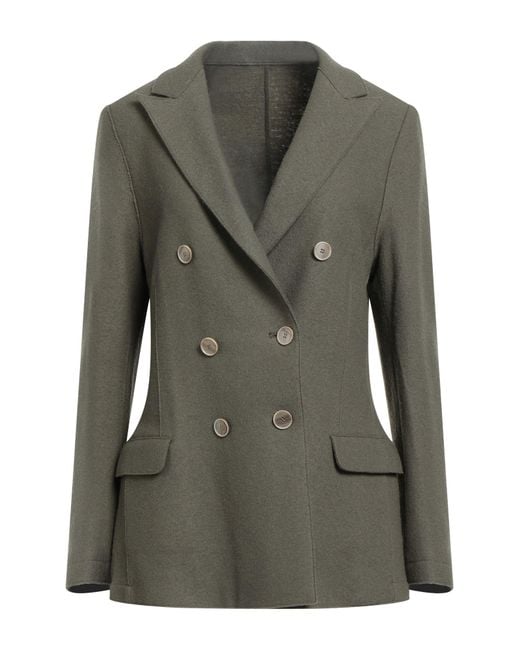 Eleventy Green Military Blazer Virgin Wool
