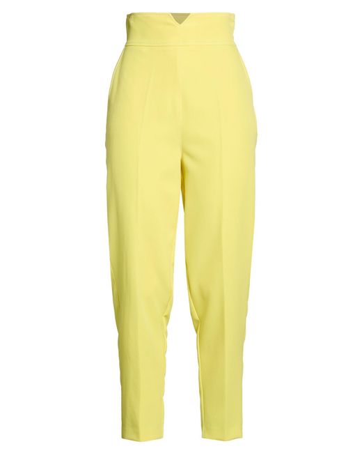 Gattinoni Yellow Pants Polyester, Elastane