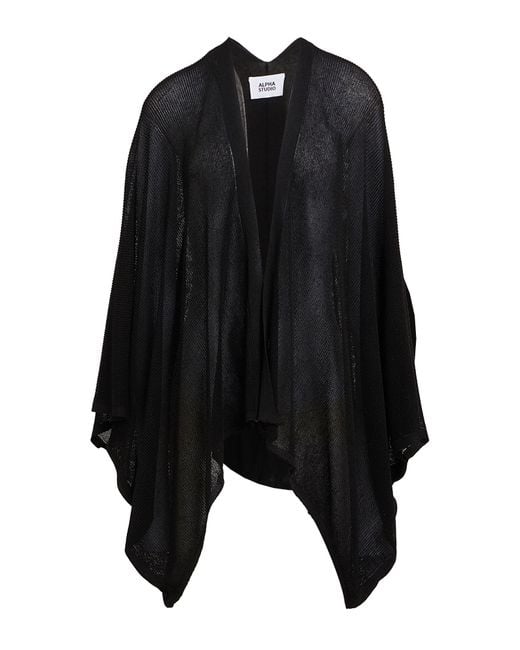 Alpha Studio Black Cardigan Viscose, Polyester