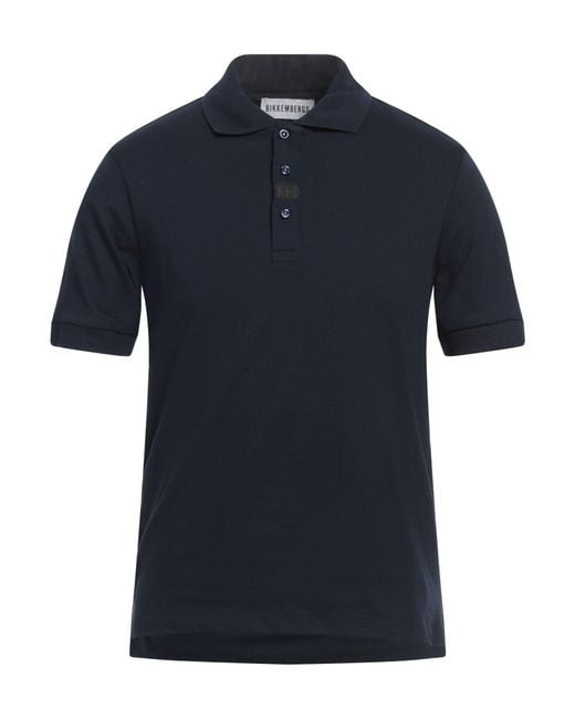 Bikkembergs Blue Midnight Polo Shirt Cotton, Elastane for men