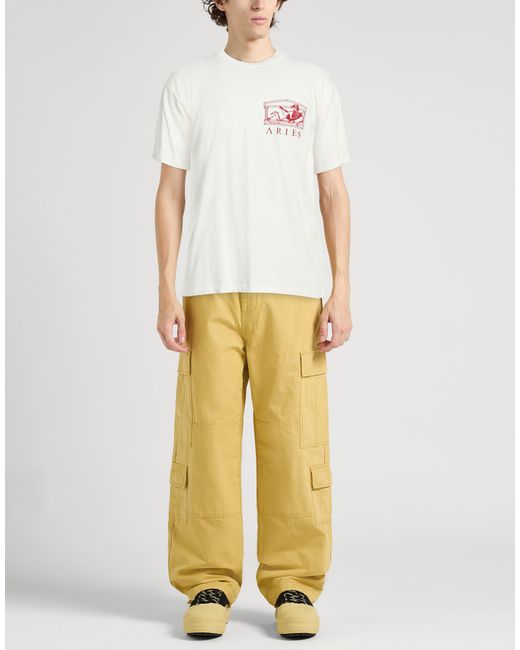 Aries White T-Shirt Cotton for men