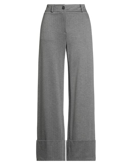 Peperosa Gray Pants Viscose, Polyamide, Elastane