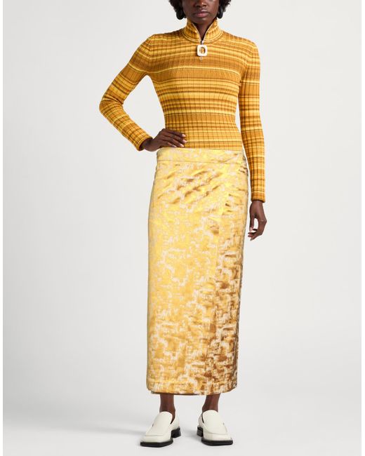 WEILI ZHENG Metallic Midi Skirt