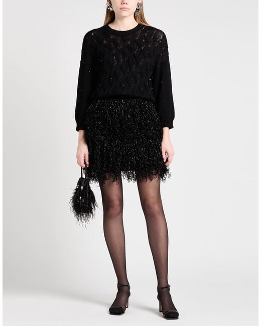 Peserico Black Sweater Cotton, Elastane
