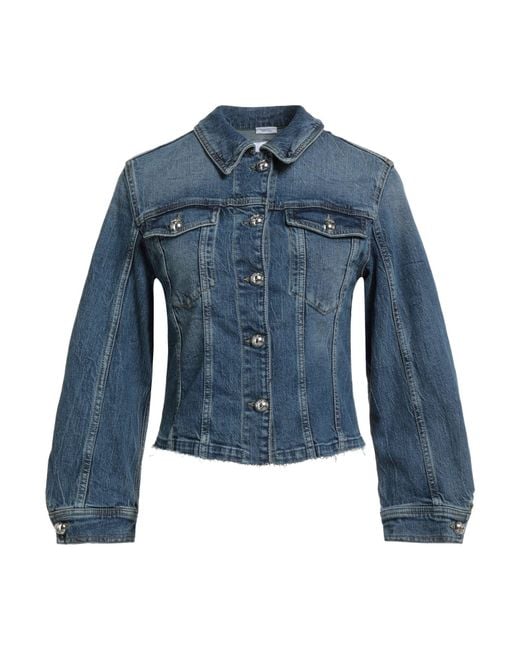 Pinko Blue Denim Denim Outerwear Cotton, Elastane