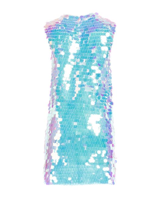 Nina Ricci Blue Azure Mini Dress Polyester