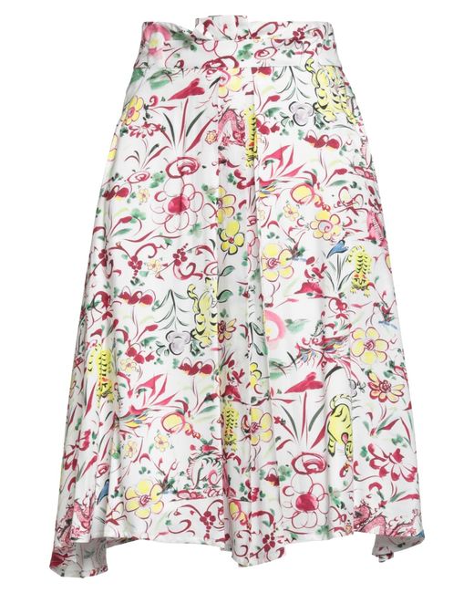 KENZO White Midi Skirt Viscose