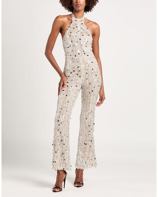 SILENCE LIMITED White Jumpsuit Pes, Elastane