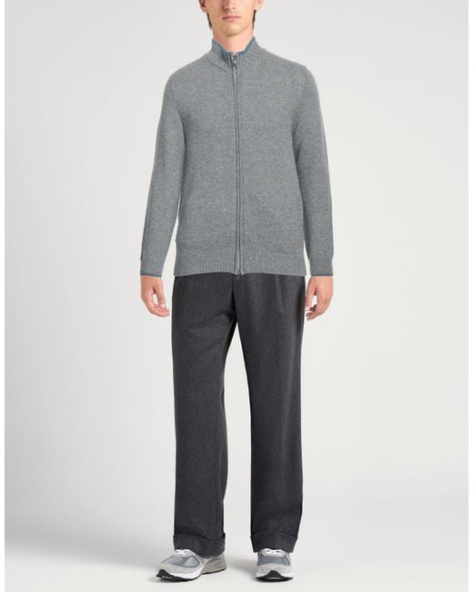 Fedeli Gray Cardigan Alpaca Wool, Virgin Wool for men