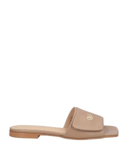 Cerruti 1881 Multicolor Khaki Sandals Cow Leather