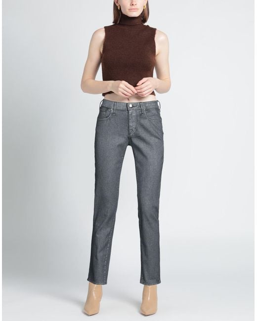 Jacob Cohen Gray Jeans Cotton, Polyester, Resin, Elastane
