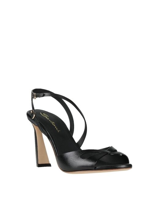 Santoni Black Sandals Leather