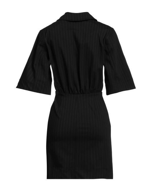 Ganni Black Mini Dress Polyester, Viscose, Elastane