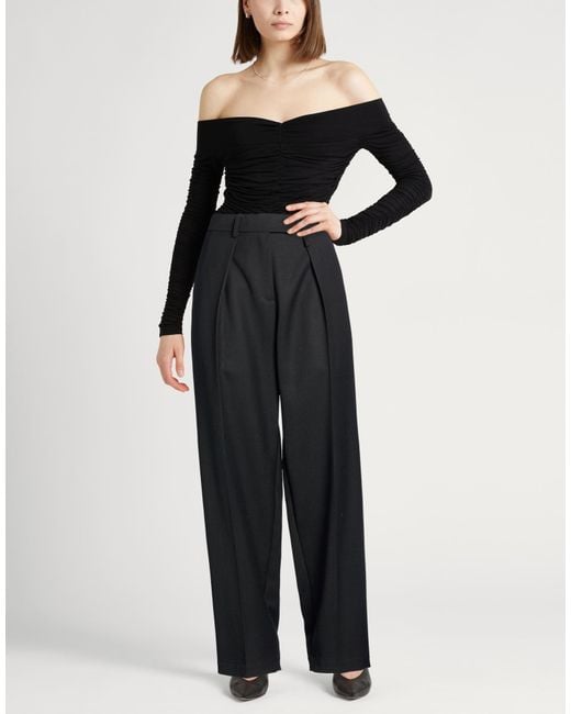 Alysi Black Chocolat Pants Polyester, Virgin Wool