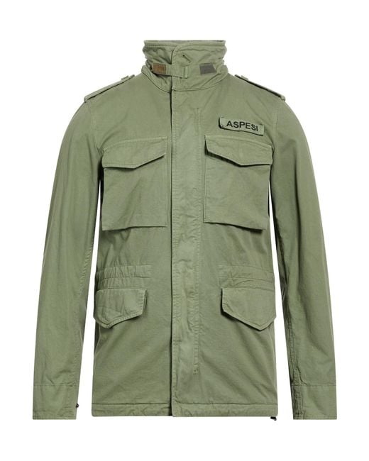 Aspesi Green Jacket Cotton for men