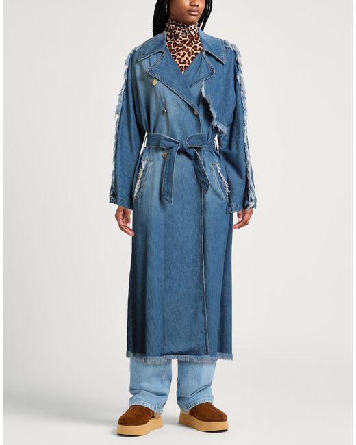 Gaelle Paris Blue Denim Outerwear Cotton