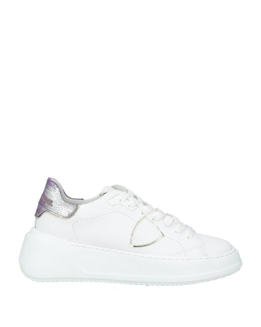 Philippe Model White Tres Temple Sneakers Leather, Textile Fibers