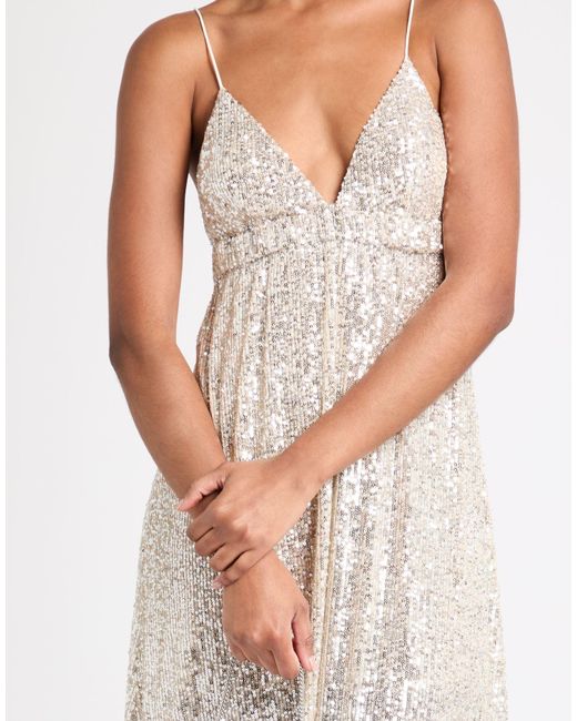 MASSCOB White Midi Dress Polyester, Elastane