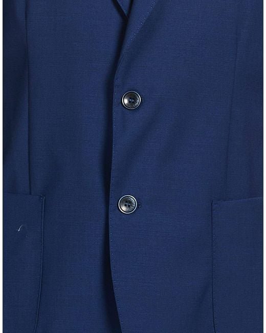 Exte Blue Blazer Polyester, Wool, Elastane for men