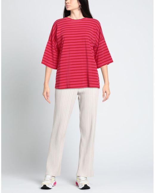Shirtaporter Red T-Shirt Viscose, Polyester, Elastane