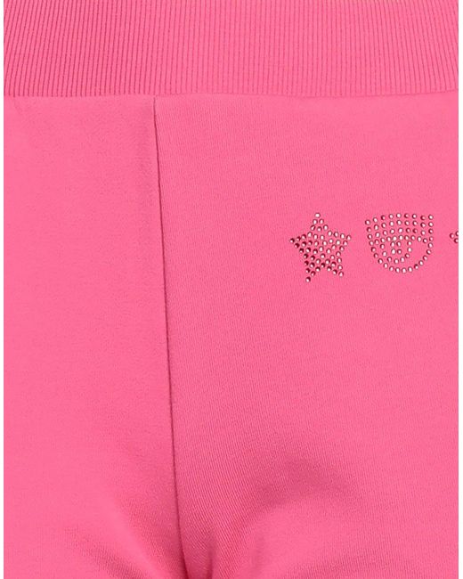 Chiara Ferragni Pink Fuchsia Pants Cotton, Polyester, Elastane