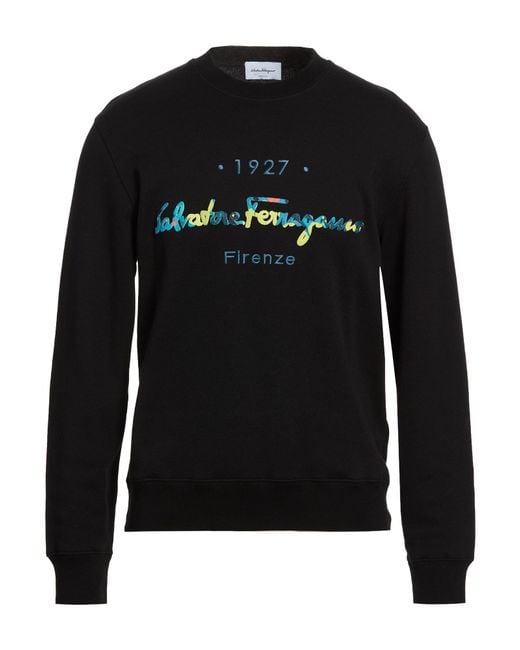 Ferragamo Black Sweatshirt Cotton, Polyamide for men