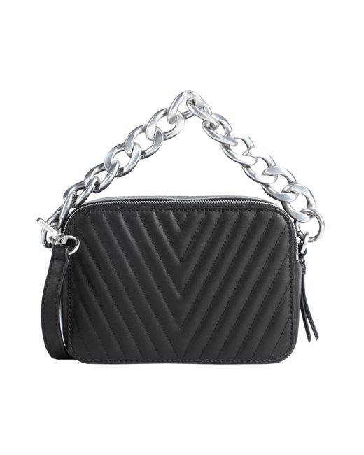 LES VISIONNAIRES Black Ella Quilting Smooth Leather -- Handbag Bovine Leather