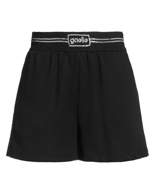 Gaelle Paris Black Shorts & Bermuda Shorts Polyester, Elastane