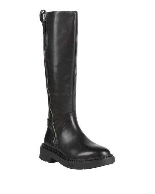 Ash Black Boot Leather